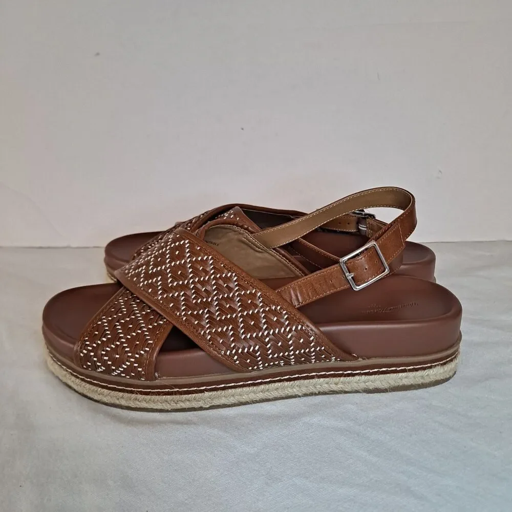 Universal Thread Elisa Platform Espadrille Sandals Womens Size 11 Cognac Brown